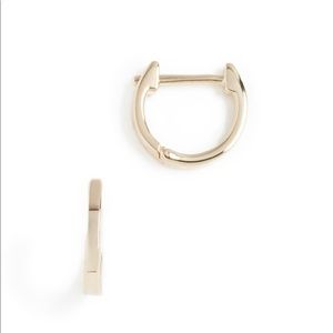EF COLLECTION 14K GOLD MINI HUGGIE EARRINGS